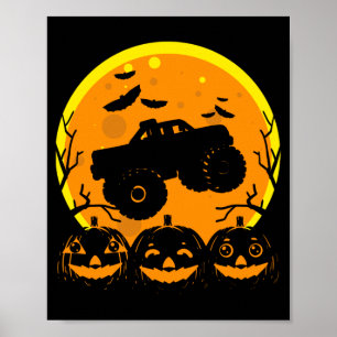 Monster Truck Halloween-Fledermaus-Kürbis-Kostüm K Poster