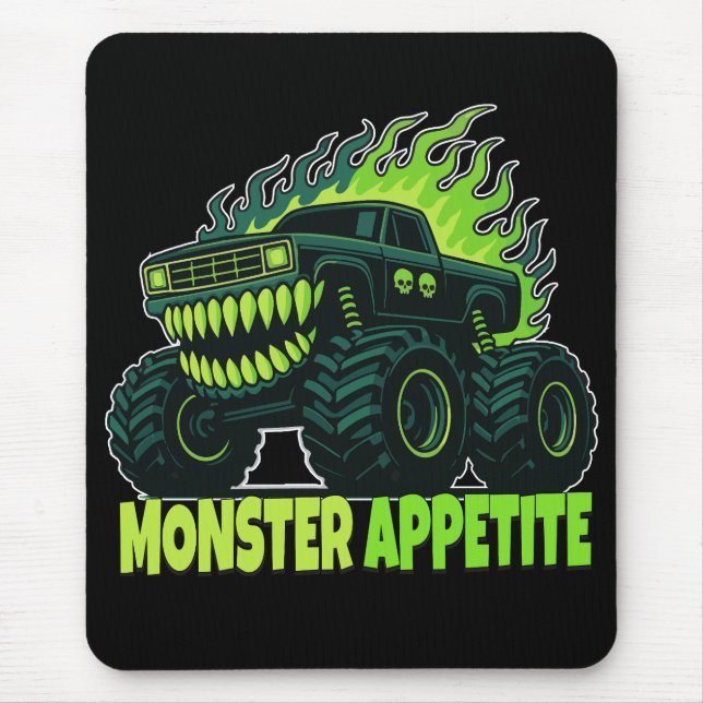 Monster Truck Horror Flame Mousepad (Vorne)