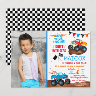 Monster Truck Invitations de fête d'anniversaire P