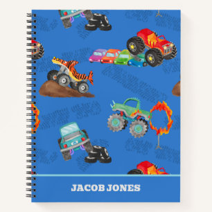 Monster Truck Jam Watercolor Cars Kinder Notizbuch