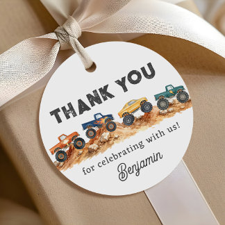 Monster-Truck-Jungen-Geburtstagsfeier Geschenkanhänger
