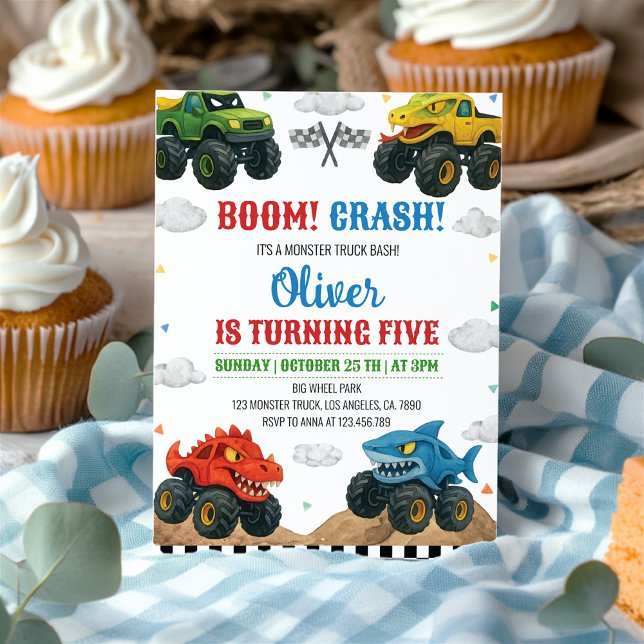 Monster Truck Kindergeburtstag Einladung Boom Cras (Von Creator hochgeladen)