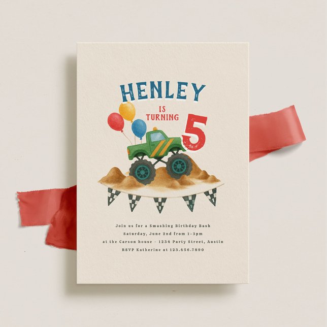Monster Truck Kindergeburtstag Party Einladung (Von Creator hochgeladen)