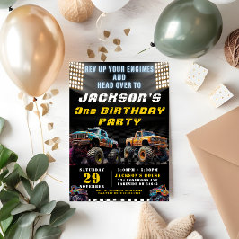 Monster Truck Kundgebung Boys Geburtstagsparty Einladung