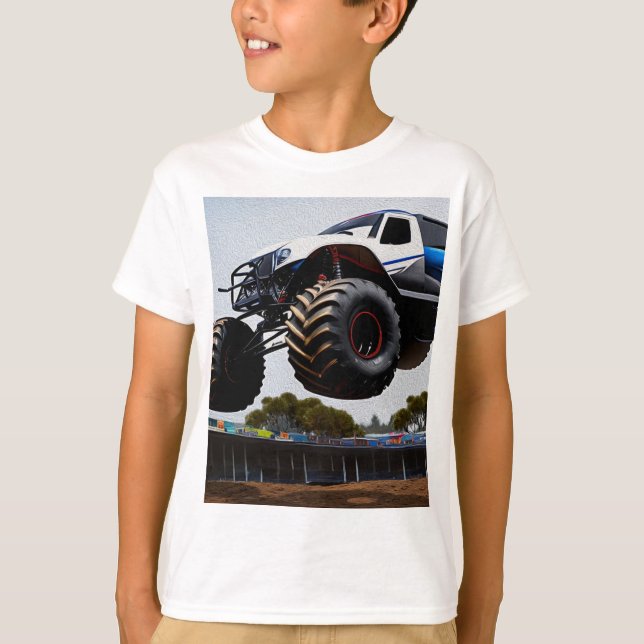 Monster Truck Launch, Boys Tshirt (Vorderseite)