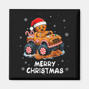 Monster Truck Lebkuchenmann Lustiges Frohe Weihnac Magnet