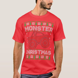 Monster Truck Lover Xmas Lights Ugly Monster Chris T-Shirt