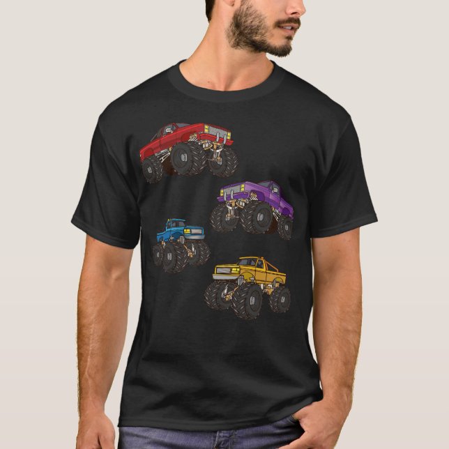 Monster Truck lustige Schweine Geschenke cool T-Shirt (Vorderseite)