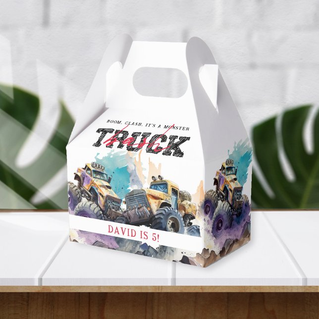Monster Truck Modernes Kindergeburtstag Party Geschenkschachtel (Von Creator hochgeladen)
