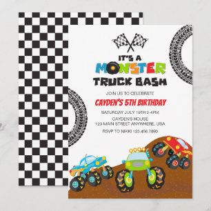 Monster-Truck-Monster-Geburtstag Einladung