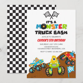 Monster Truck Monsters Geburtstag Einladung