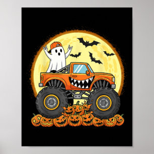 Monster Truck Niedlich Boo Pumpkin Funny Halloween Poster