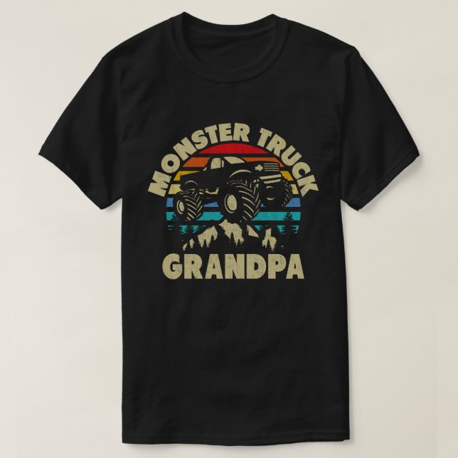 Monster Truck Opa Matching Familienkostüm T-Shirt (Design vorne)