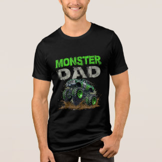 Monster Truck Papa Design, Familien-Matching-Shirt Tri-Blend Shirt