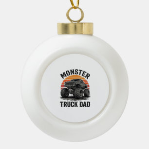Monster Truck Papa Vintage Off Road Grafik_1 Keramik Kugel-Ornament