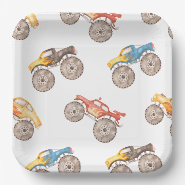 Monster Truck Party Teller (Vorderseite)
