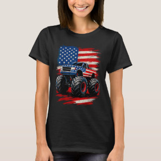 Monster Truck Patriotic USA Flaggenamerikaner T-Shirt