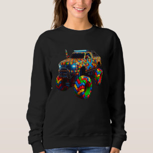 Monster Truck Puzzle Autismus Bewusstsein Autistis Sweatshirt