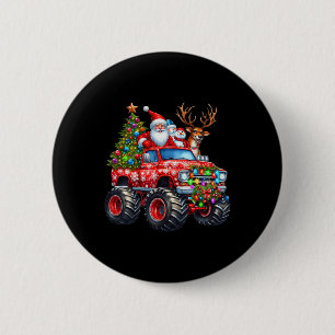 Monster Truck Santa Reindeer Weihnachtsbaum Kinder Button