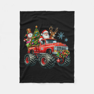 Monster Truck Santa Reindeer Weihnachtsbaum Kinder Fleecedecke