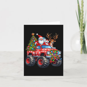 Monster Truck Santa Reindeer Weihnachtsbaum Kinder Karte