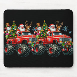 Monster Truck Santa Reindeer Weihnachtsbaum Kinder Mousepad