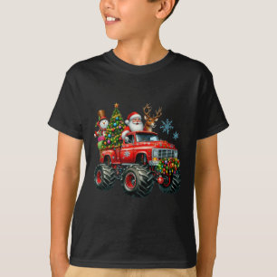 Monster Truck Santa Reindeer Weihnachtsbaum Kinder T-Shirt