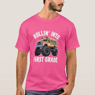 Monster Truck School Bus Rollin' in die erste Klas T-Shirt