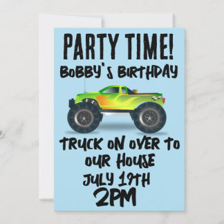 MONSTER TRUCK SCRIPT KINDERGEBURTSTAG EINLADUNGEN