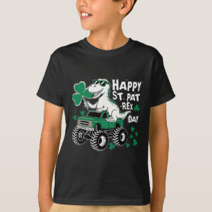Monster Truck St. Patrick's Day Dinosaur Glücklich T-Shirt