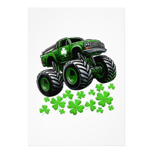 Monster Truck St. Patrick's Day Irisch Glückspilz Fotodruck