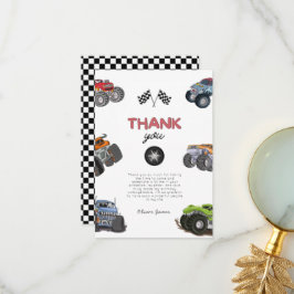 Monster truck, start your engine boy birthday  dankeskarte