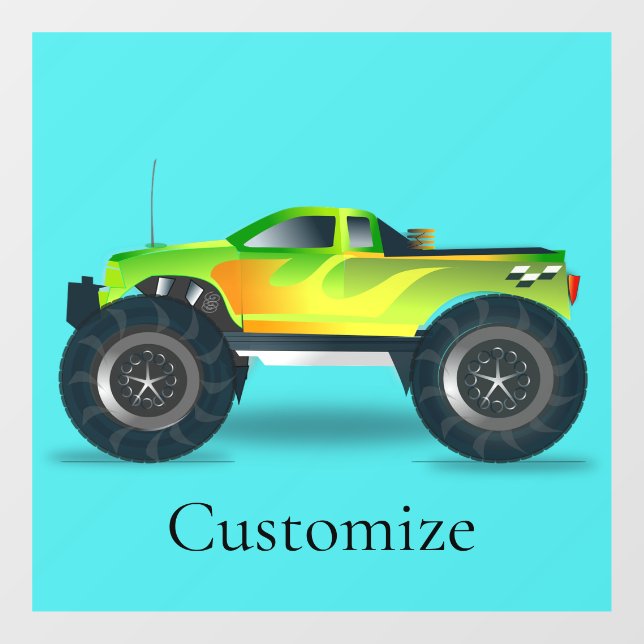 Monster Truck Thunder_Cove Fensteraufkleber (Blatt)