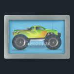 Monster Truck Thunder_Cove Rechteckige Gürtelschnalle<br><div class="desc">Monster Truck Geländefahrzeug zum Anpassen,  Personalisieren durch Umbenennen Ihres Namens</div>