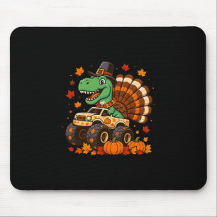 Monster Truck Trex Dinosaur Truthahn Fall Thanksgi Mousepad