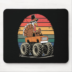 Monster Truck Türkei Sunset Retro Erntedank Boy Mousepad