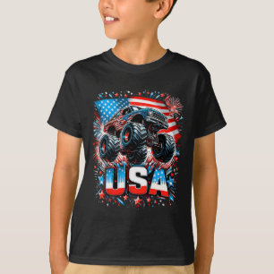Monster Truck USA Amerikanische Flagge 4. Juli  T-Shirt