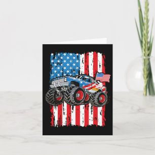 Monster Truck Usa Flag Patriotische Jungs Männer 4 Karte