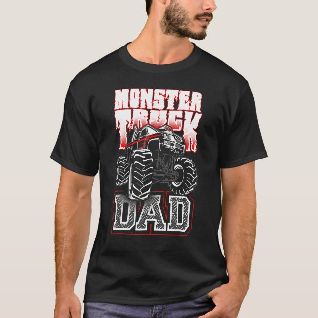 Monster Truck Vater in Rot T-Shirt (Vorderseite)