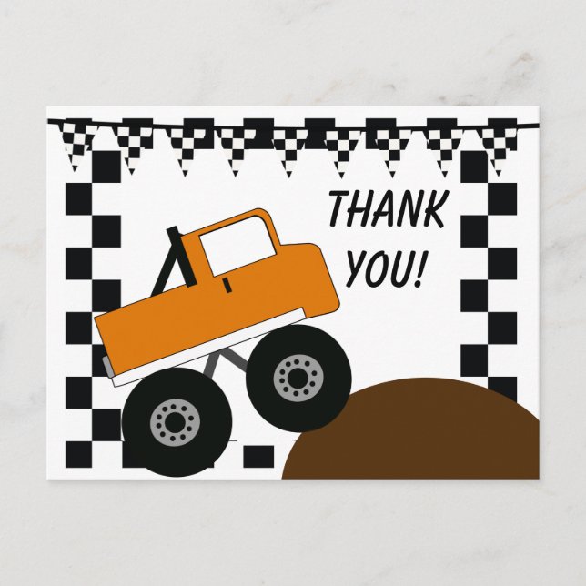 Monster Truck Vielen Dank Postkarte (Vorderseite)
