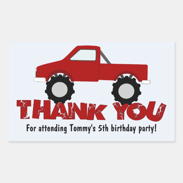 Monster Truck Vielen Dank Sticker (Vorderseite)