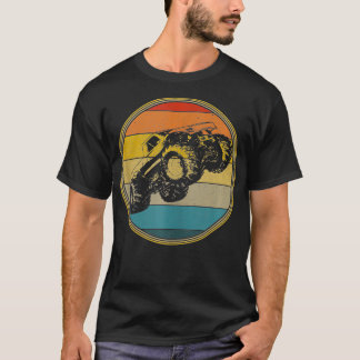 Monster Truck Vintag Retro Style Sun Design T-Shirt