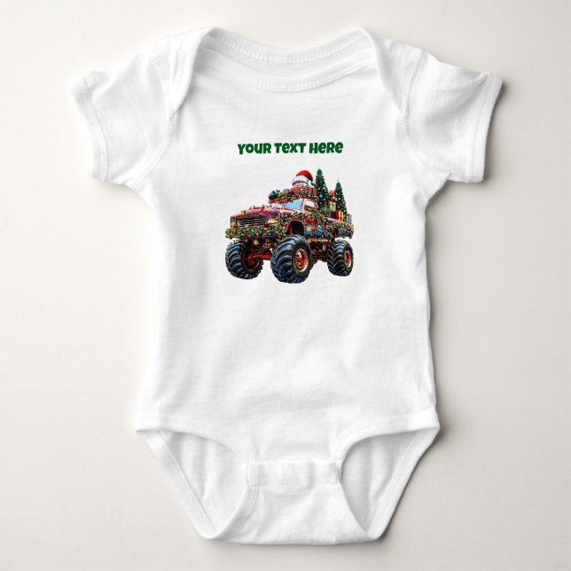 Monster Truck Weihnachten - Babykleidung Baby Strampler (Vorderseite)