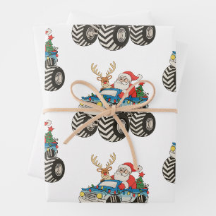 Monster Truck Weihnachts-Weihnachtsfest Geschenkpapier Set