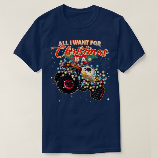 Monster Truck zu Weihnachten T-Shirt (Design vorne)