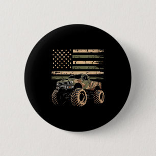 Monster Trucker Retro Monster Truck USA Flagge 4. Button