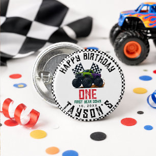 Monster Trucks 1. Geburtstags-Vroom-Party Button