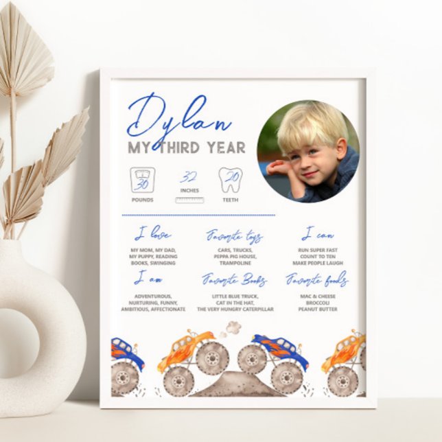 Monster Trucks Foto Milestone Zeichen Poster (Von Creator hochgeladen)