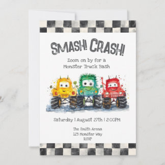 Monster Trucks Invitation Anniversaire