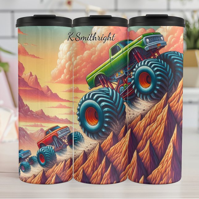 Monster Trucks Klettersteige Wüstenberge Thermosbecher (Von Creator hochgeladen)